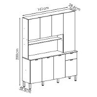 Cozinha Compacta 8 Portas 1 Gaveta 161 Cm Slow Freijo Soft Ktp - 3