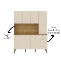 Cozinha Compacta 8 Portas 1 Gaveta 161 Cm Slow Freijo Soft Ktp - 5