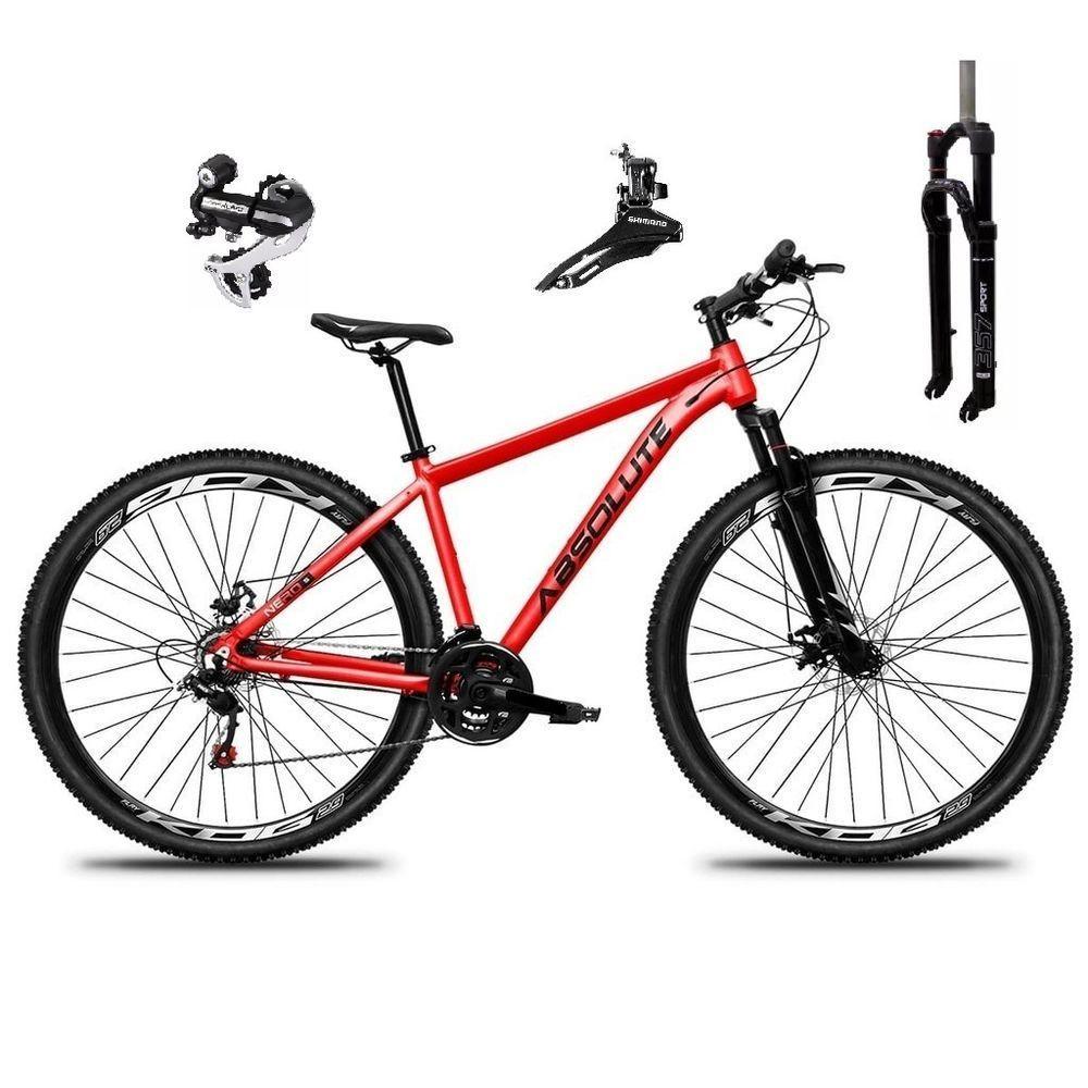 Bicicleta Aro 29 Absolute Nero 5 Câmbio Shimano 24v Acera K7 Garfo Trava Freio A Disco - Vermelho Tam.21 - 1