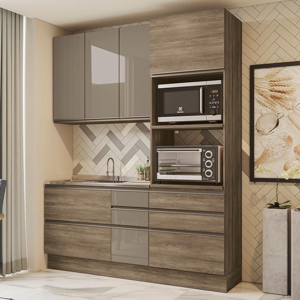 Cozinha Modulada 3 Pecas 190 Cm Mdp Maxxi Nogal Kappesberg Nogal - 5