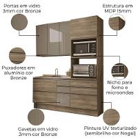 Cozinha Modulada 3 Pecas 190 Cm Mdp Maxxi Nogal Kappesberg Nogal - 2