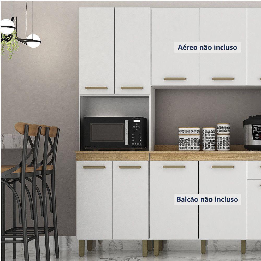 Paneleiro Com Nicho 4 Portas São Luis Valdemoveis Branco - 1