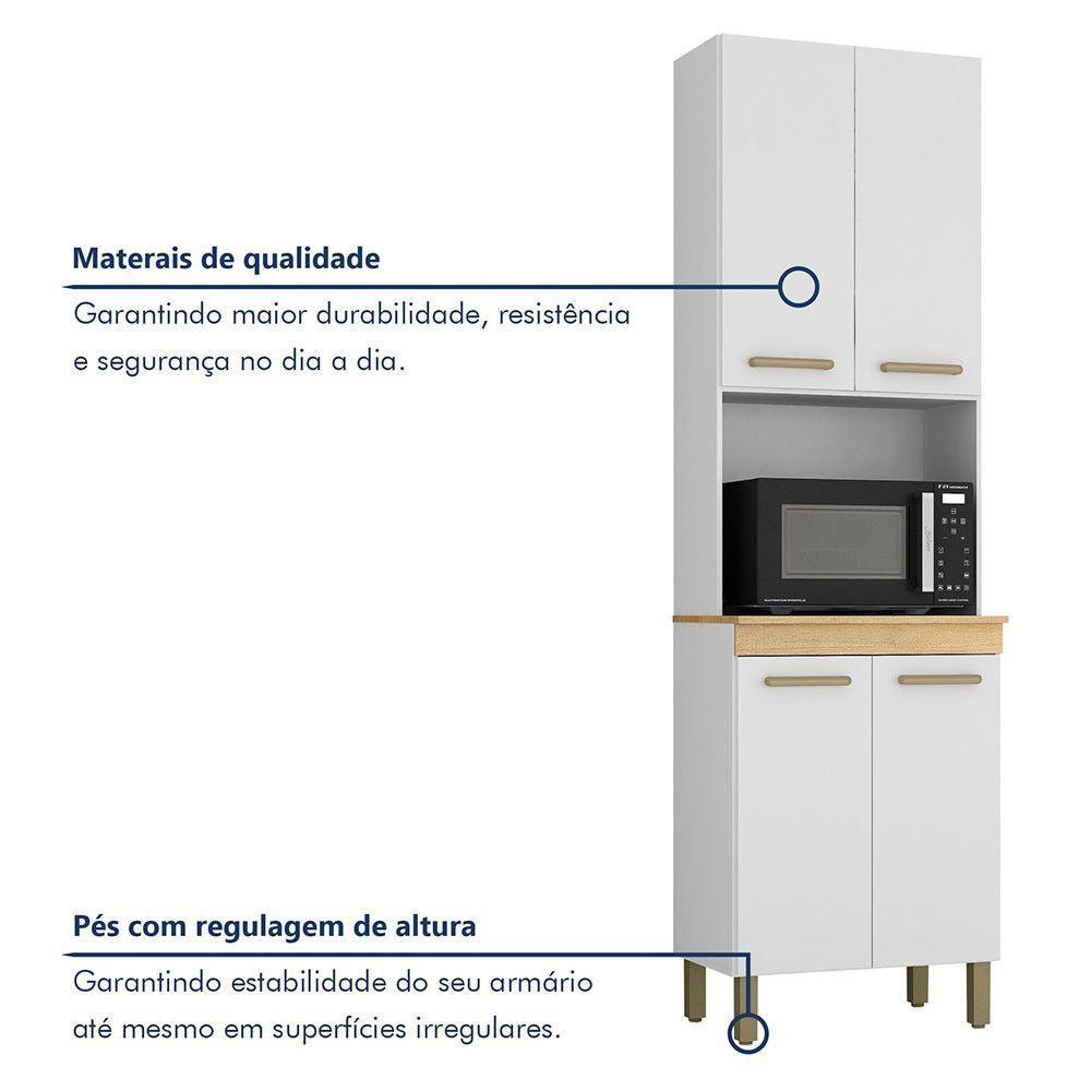Paneleiro Com Nicho 4 Portas São Luis Valdemoveis Branco - 2