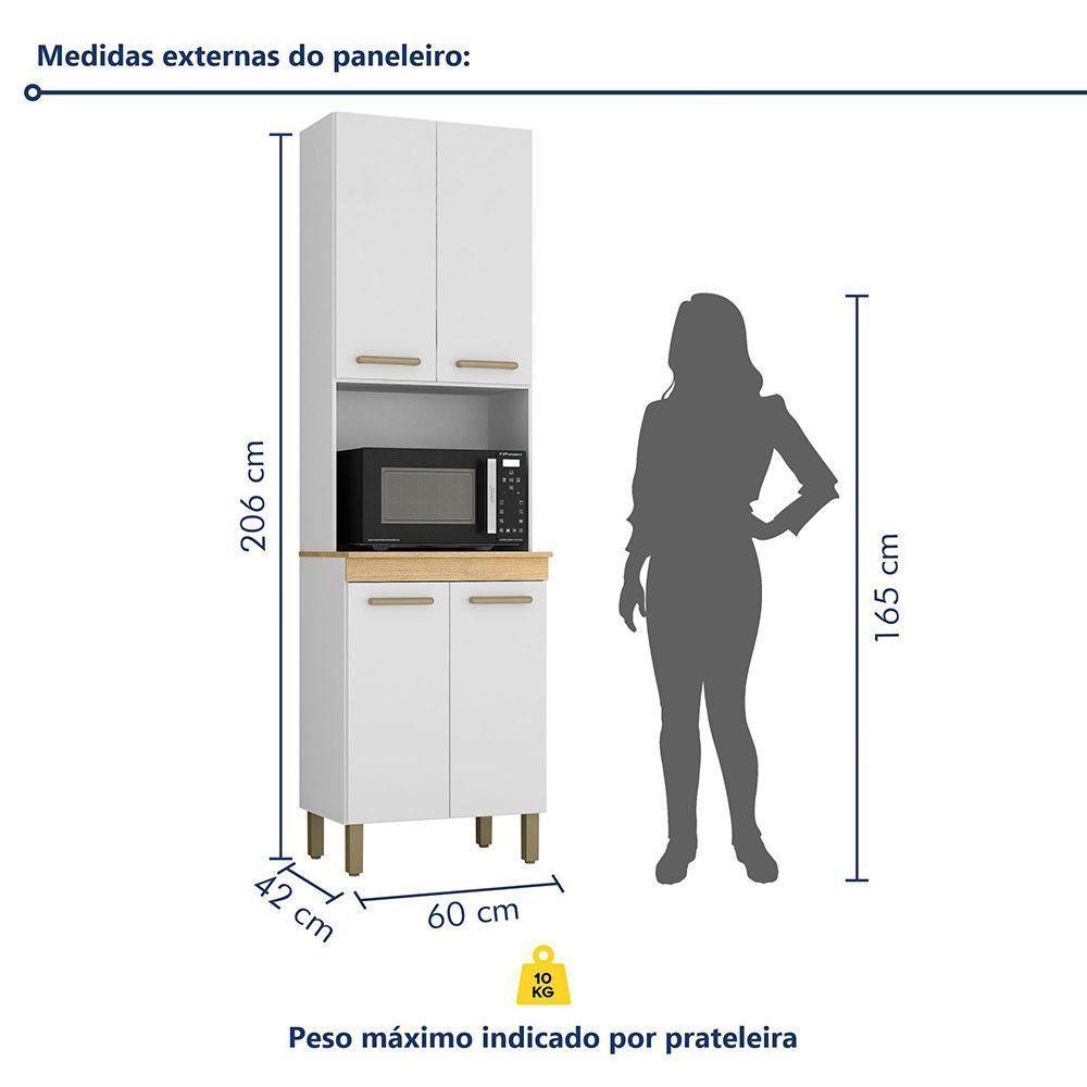 Paneleiro Com Nicho 4 Portas São Luis Valdemoveis Branco - 5