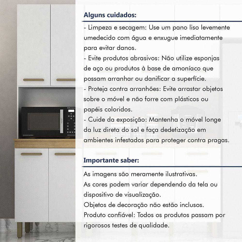 Paneleiro Com Nicho 4 Portas São Luis Valdemoveis Branco - 6