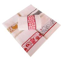 Kit Pano De Copa Lmpeter Atoalhado Com Barra Decorada Jacquard 45cmx70cm(12 Unidade)branco - 3