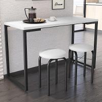 Mesa De Cozinha Bistrô Porto Branco 120cm Com 2 Banquetas Industriais Maviê Branco/preto - Mpozenato - 2