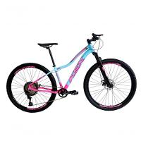 Bicicleta Aro 29 Ksx Sd7 Feminina 12v Garfo Com Trava K7 11/50 Freios Hidráulicos Kit 1x12 - Rosa/azul Tam. 15 - 1
