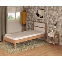 Cama De Solteiro Para Colchão 88 X 188 Cm Multimóveis Vcr35008 Amêndoa/Branco Amêndoa/Branco - 6