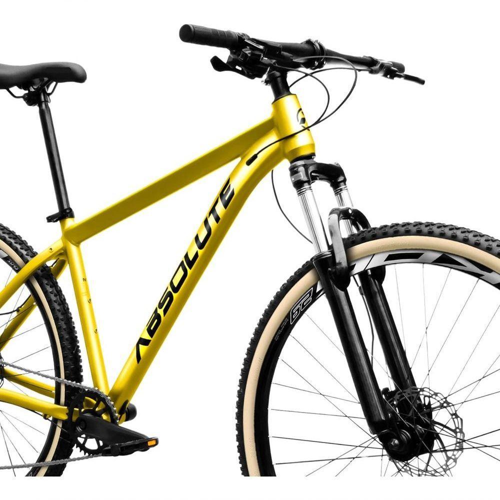 Bicicleta Aro 29 Absolute Nero 5 Aluminio 12v Garfo C/trava K7 Freios Hidráulicos Kit 1x12 Pneu C/faixa - Amarelo Tam.21 - 2