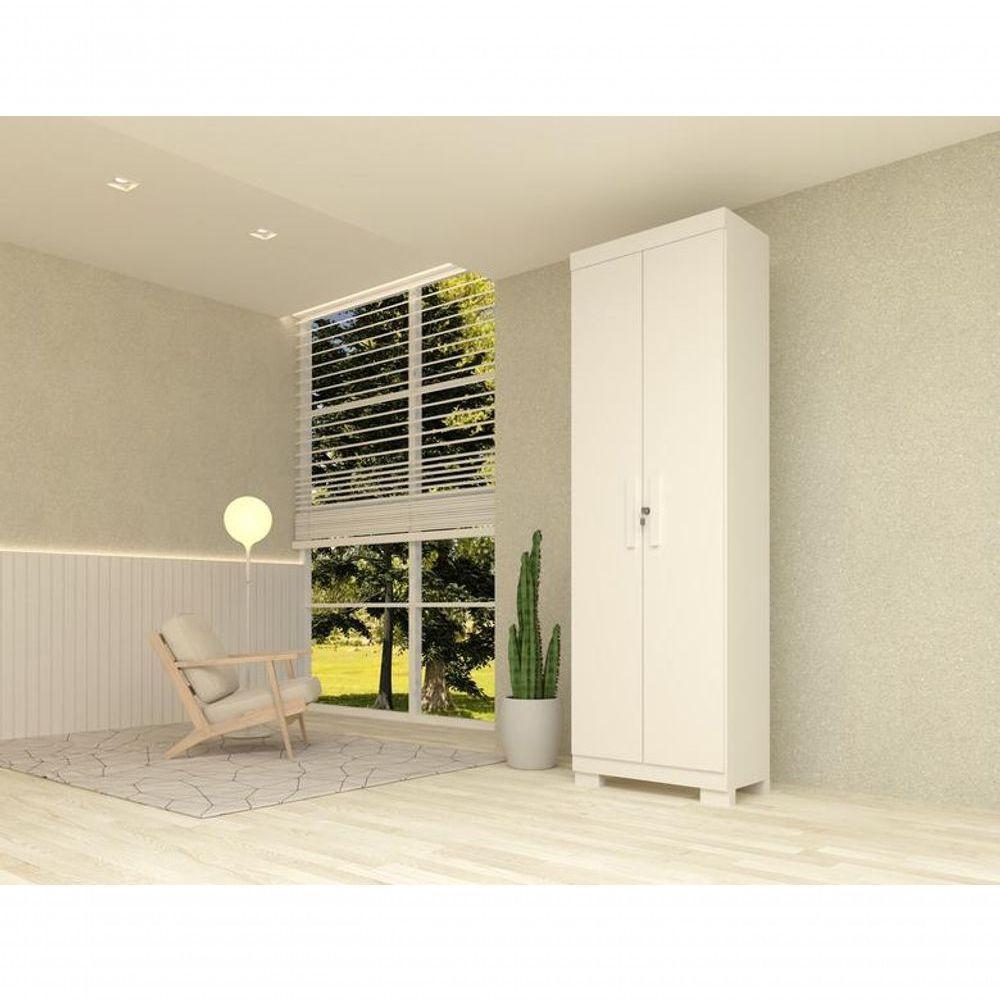 Kit 2 Armário Multiuso Israel 2 Portas Com Chave 100% Mdf Linhamobília Branco - 2