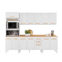 Conjunto De Cozinha Celeste Modulado Com 13 Portas 2 Gavetas Branco - 1