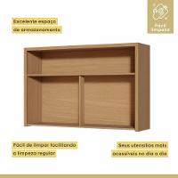 Armário Aéreo 1 Porta Com Relógio 100% Mdf 120cm Condessa Carvalho Nesher Móveis