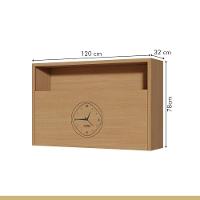 Armário Aéreo 1 Porta Com Relógio 100% Mdf 120cm Condessa Carvalho Nesher Móveis - 7