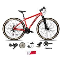 Bicicleta Aro 29 Absolute Nero 5 Alumínio 2x9 18v K7 Freios Hidráulicos Garfo Com Trava Pneu C/faixa - Vermelho Tam.19 - 1