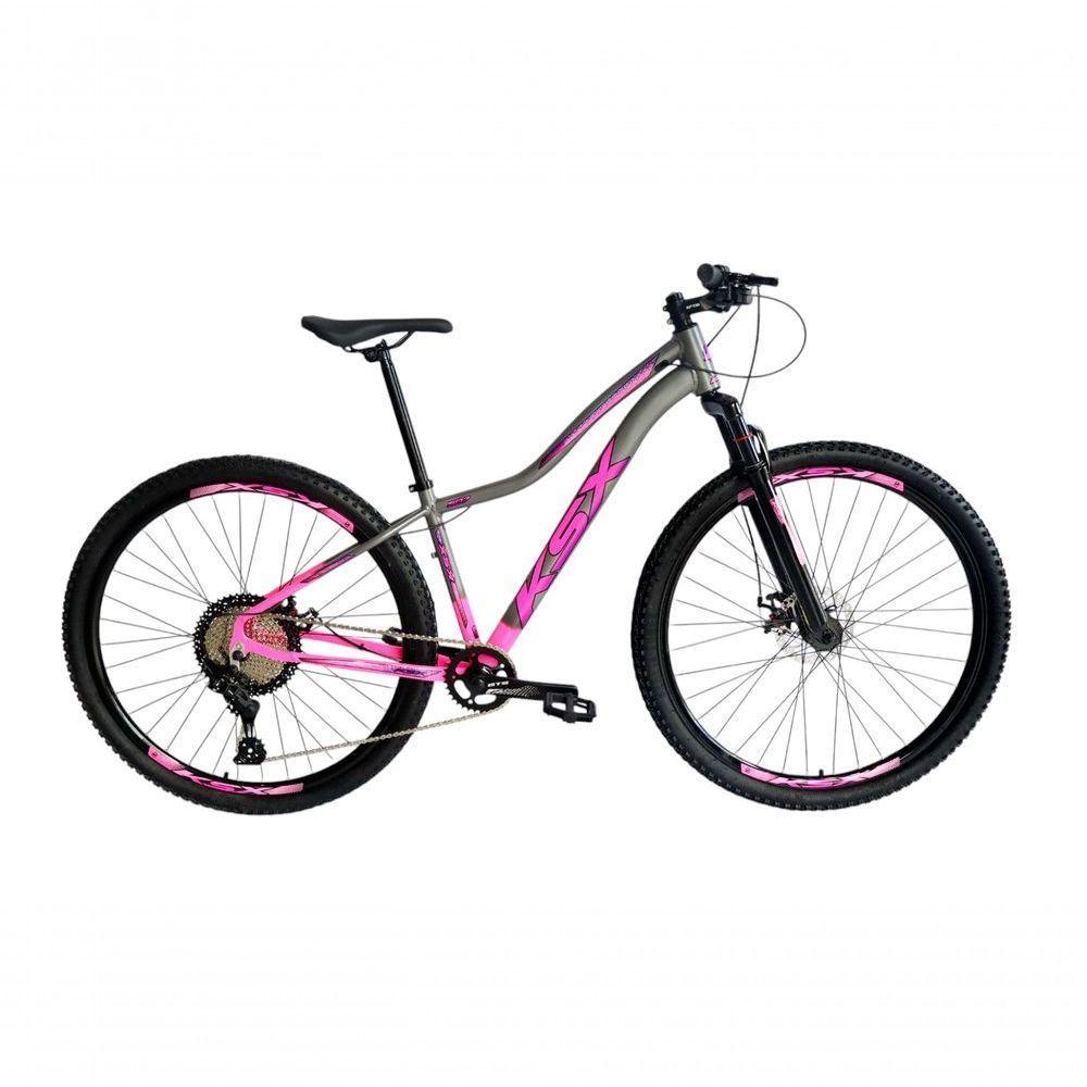 Bicicleta Aro 29 Ksx Sd7 Feminina 12v Garfo Com Trava K7 11/50 Freios Hidráulicos Kit 1x12 - Rosa/grafite Tam. 15 - 1