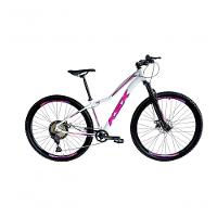 Bicicleta Aro 29 Ksx Sd7 Feminina 12v Garfo Com Trava K7 11/50 Freios Hidráulicos Kit 1x12 - Branco/rosa/violeta Tam. 15 - 1