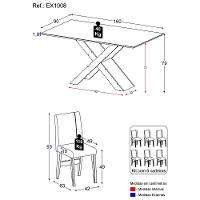 Conjunto Mesa De Jantar 160 Cm Com 6 Cadeiras Multimóveis