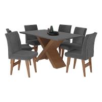 Conjunto Mesa De Jantar 160 Cm Com 6 Cadeiras Multimóveis - 6