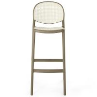 Kit 3 Banqueta Alta Com Encosto Roma Em Polipropileno Cozinha/bancada - Branco/cinza Escuro - 3