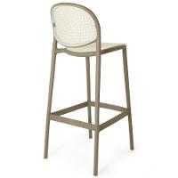 Kit 3 Banqueta Alta Com Encosto Roma Em Polipropileno Cozinha/bancada - Branco/cinza Escuro - 5