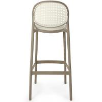 Kit 3 Banqueta Alta Com Encosto Roma Em Polipropileno Cozinha/bancada - Branco/cinza Escuro - 6