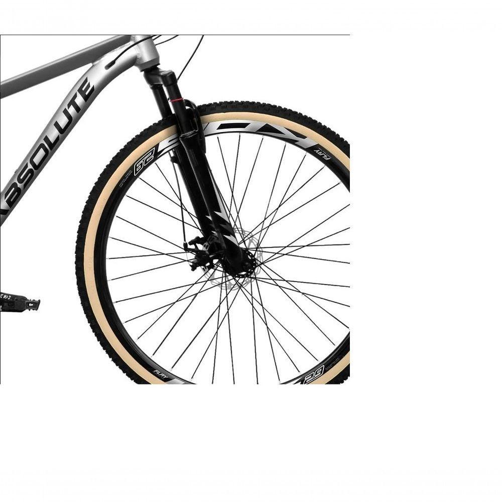 Bicicleta Aro 29 Absolute Nero 5 Câmbio Shimano 24v Acera K7 Garfo Trava Freio A Disco Pneu C/faixa - Cinza Tam.19 - 4