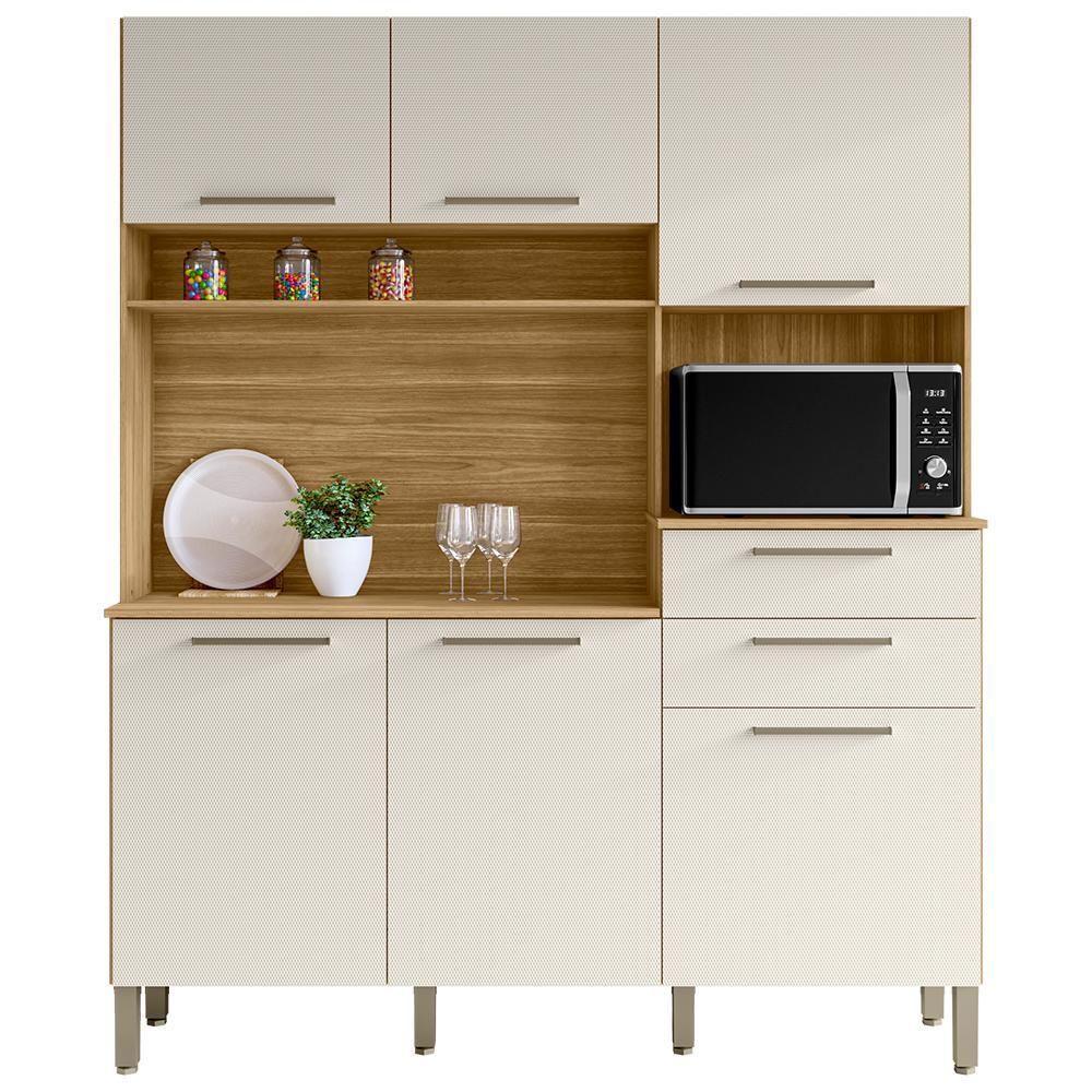 Cozinha Compacta 6 Portas 2 Gavetas 161 Cm Montesa Freijo Soft Ktp - 1