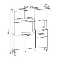 Cozinha Compacta 6 Portas 2 Gavetas 161 Cm Montesa Freijo Soft Ktp - 3