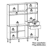 Cozinha Compacta 6 Portas 2 Gavetas 161 Cm Montesa Freijo Soft Ktp