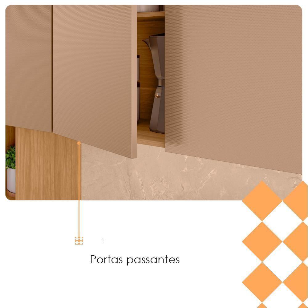 Cozinha Compacta 9 Portas 1 Gaveta 201 Cm Pulse Freijo Vanilla Cp Riscatto - 7