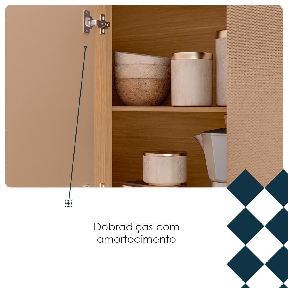 Cozinha Compacta 9 Portas 1 Gaveta 201 Cm Pulse Freijo Vanilla Cp Riscatto - 8