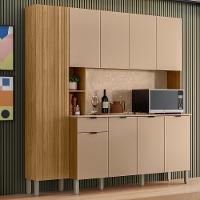 Cozinha Compacta 9 Portas 1 Gaveta 201 Cm Pulse Freijo Vanilla Cp Riscatto - 2