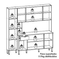 Cozinha Compacta 9 Portas 1 Gaveta 201 Cm Pulse Freijo Vanilla Cp Riscatto