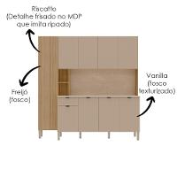 Cozinha Compacta 9 Portas 1 Gaveta 201 Cm Pulse Freijo Vanilla Cp Riscatto - 5