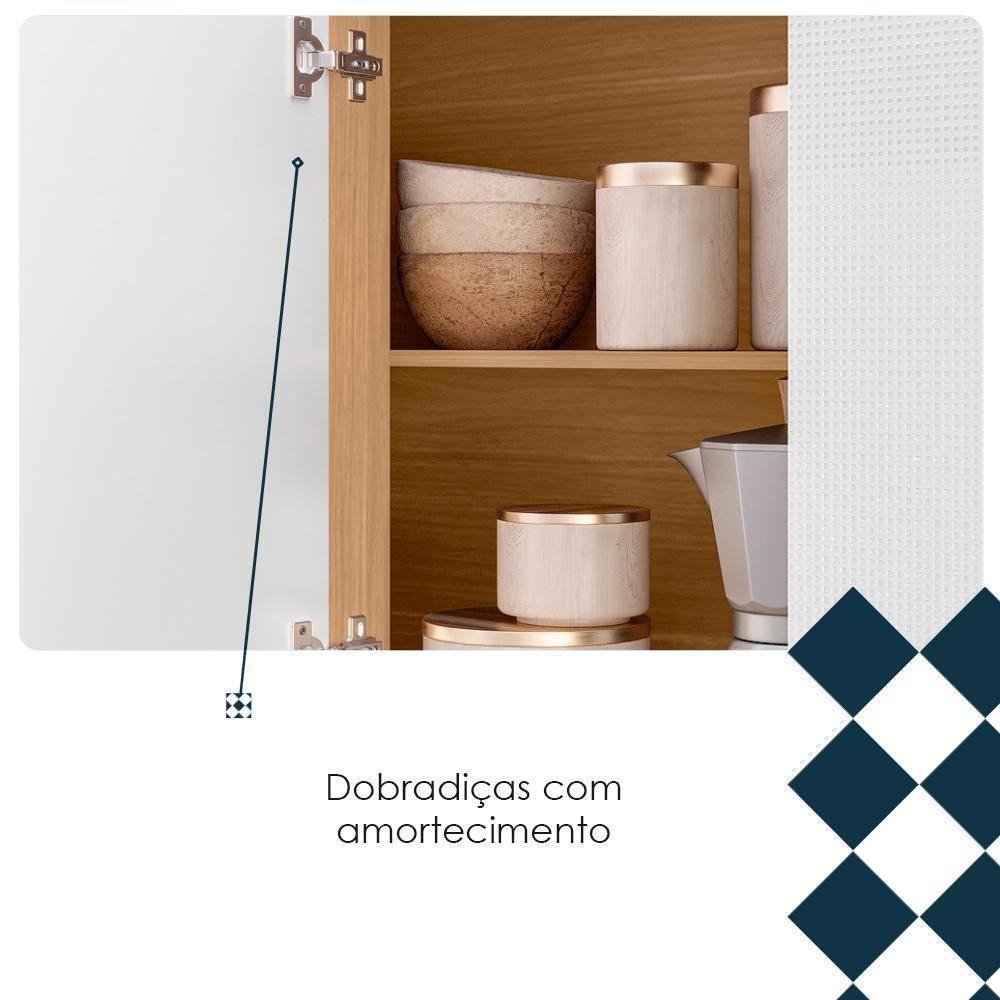 Cozinha Compacta 9 Portas 1 Gaveta 201 Cm Pulse Freijo Artico Cp Riscatto - 9