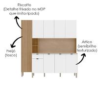 Cozinha Compacta 9 Portas 1 Gaveta 201 Cm Pulse Freijo Artico Cp Riscatto - 7