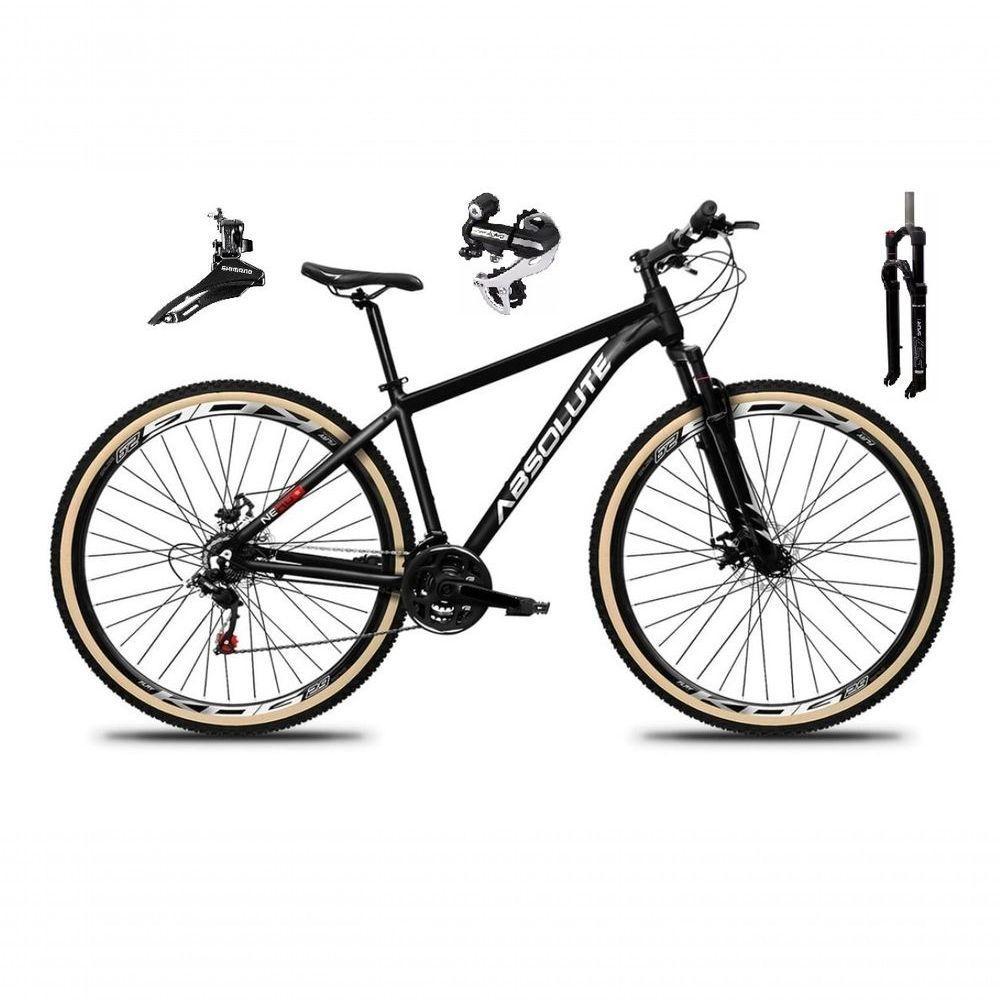 Bicicleta Aro 29 Absolute Nero 5 Câmbio Shimano 24v Acera K7 Garfo Trava Freio A Disco Pneu C/faixa - Preto Tam.15 - 1