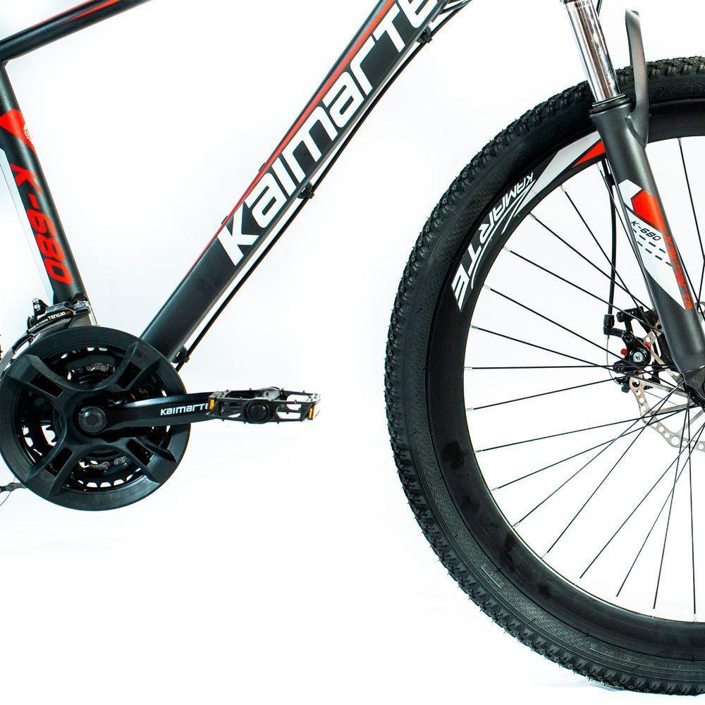 Bicicleta Aro 26 Alumínio Bike 21 Vel Freio A Disco Cinza E Vermelho Wct Fitness - 5