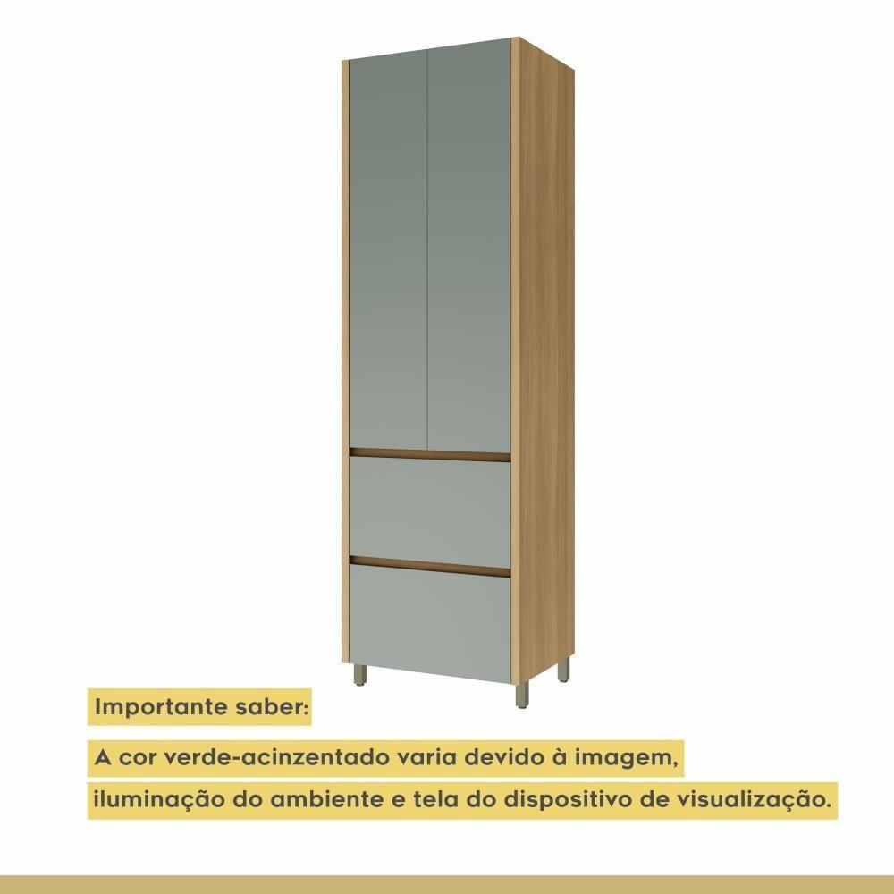 Paneleiro 2 Portas 2 Gavetas 70cm 100% Mdf Rainha Nature/verde Nesher - 7