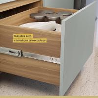 Paneleiro 2 Portas 2 Gavetas 70cm 100% Mdf Rainha Nature/verde Nesher