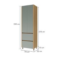 Paneleiro 2 Portas 2 Gavetas 70cm 100% Mdf Rainha Nature/verde Nesher - 5