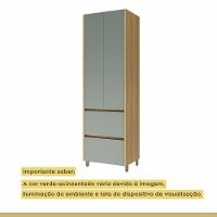 Paneleiro 2 Portas 2 Gavetas 70cm 100% Mdf Rainha Nature/verde Nesher - 7