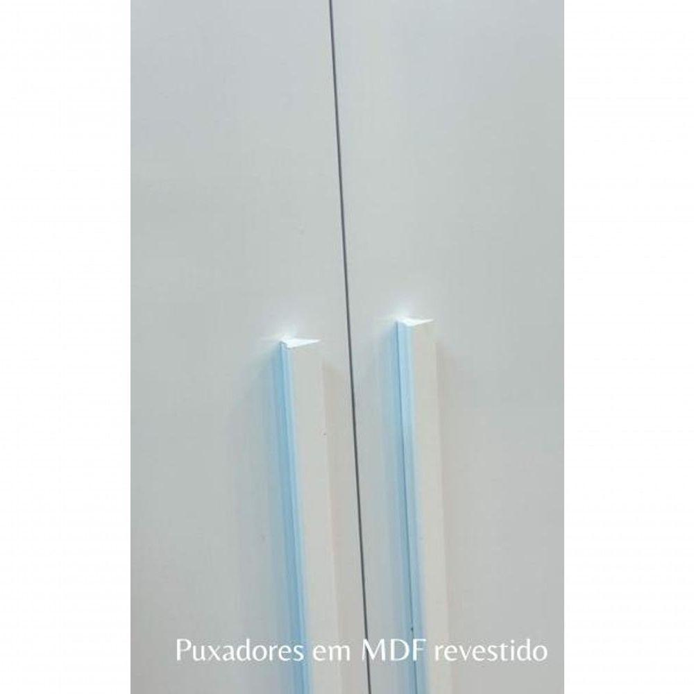 Guarda-roupa Infantil Portugal Com Espelho 4 Portas E 2 Gavetas Linhamobília Branco - 4