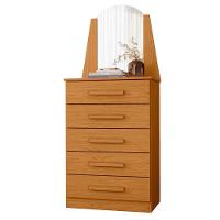 Cômoda Quarto Veneza Com 5 Gavetas E Espelho Cinamomo - 1