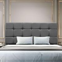 Cabeceira Cama Box Estofada King 195 Cm Gabriela Suede Cinza - 1