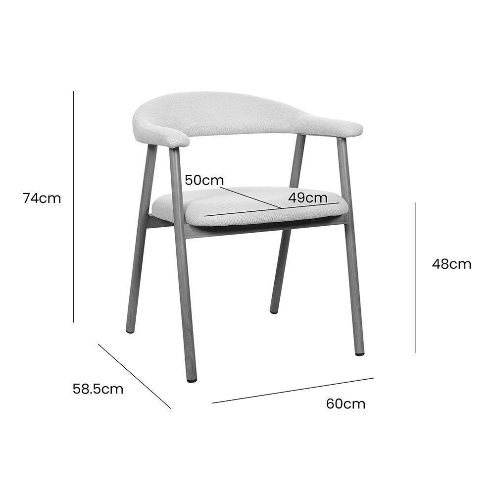 Kit 2 Cadeiras De Jantar Luana Estrutura Aço Carbono Laminado Natural Com Estofado Linho Cru - 4