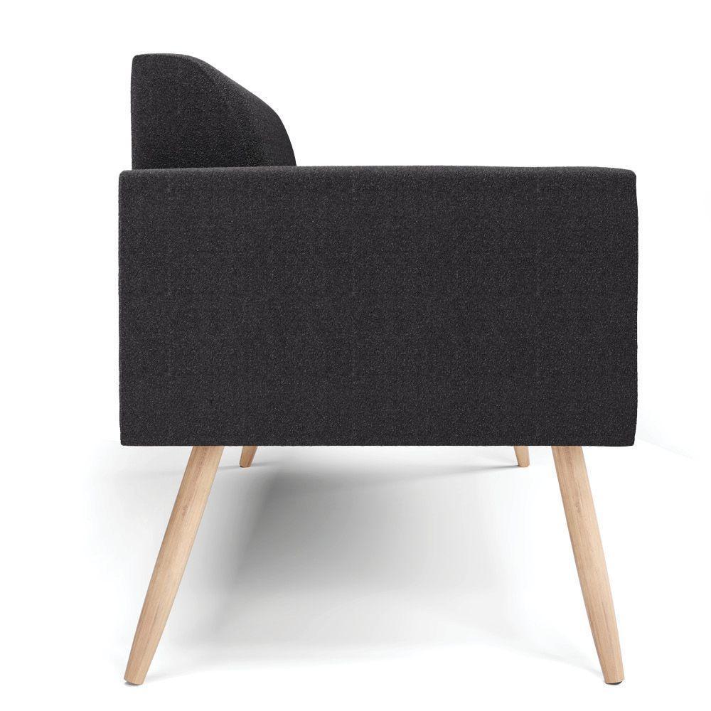 Sofá 2 Lugares Namoradeira Pé Palito Natural Marisa Bouclê Grafite D03 - D'rossi - 6