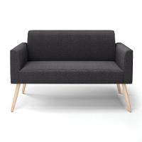 Sofá 2 Lugares Namoradeira Pé Palito Natural Marisa Bouclê Grafite D03 - D'rossi - 5