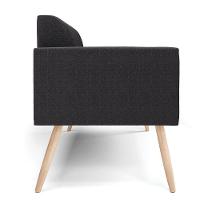 Sofá 2 Lugares Namoradeira Pé Palito Natural Marisa Bouclê Grafite D03 - D'rossi - 6